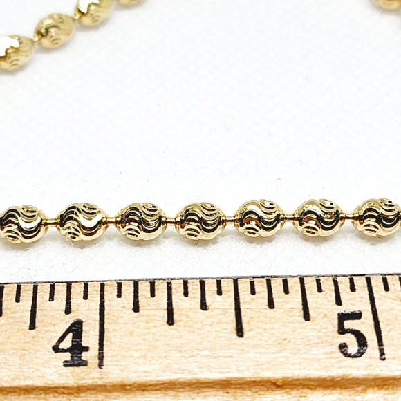 Italian 14K YG over 925 Sterling Silver chain bracelet 7 1/2 inch 4.30 grams - Picture 2 of 4
